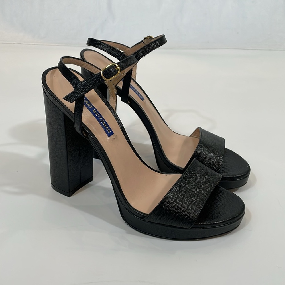 Stuart Weitzman Sunray Heels 2025 Size 8.5 Black EUC - Picture 2 of 10